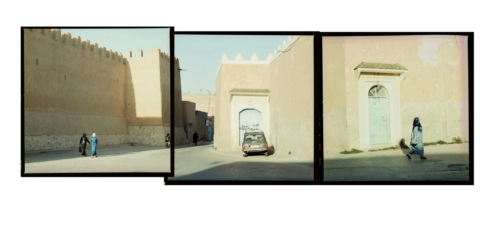 Morocсo.Tiznit. Medina. Sand walls. Color negative. 2011