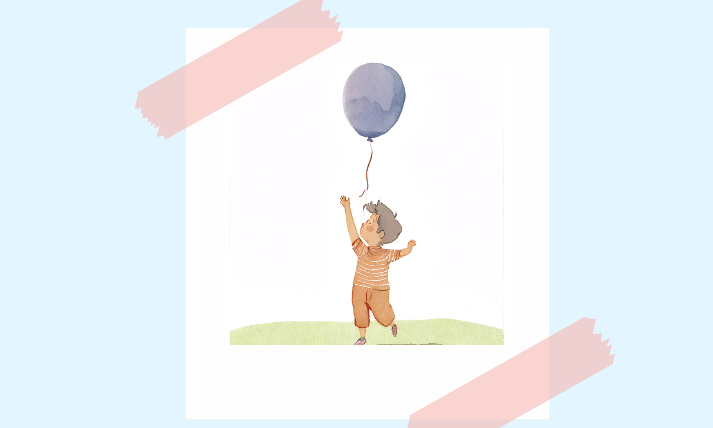 watercolor boy with the balloon