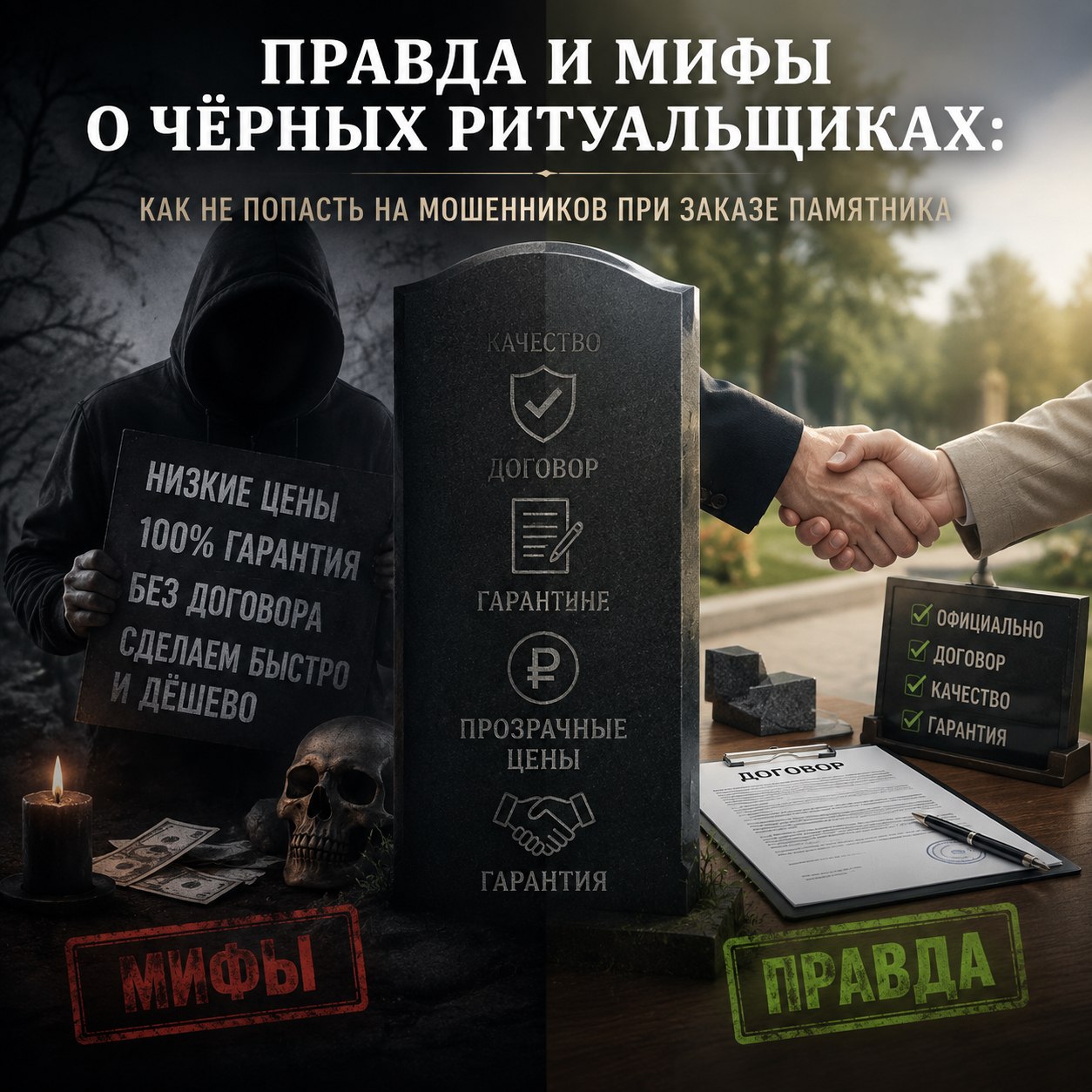 ак избежать чёрных ритуальщиков при заказе памятника
