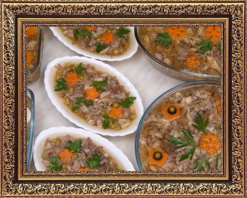 холодец из свинины говядины и курицы