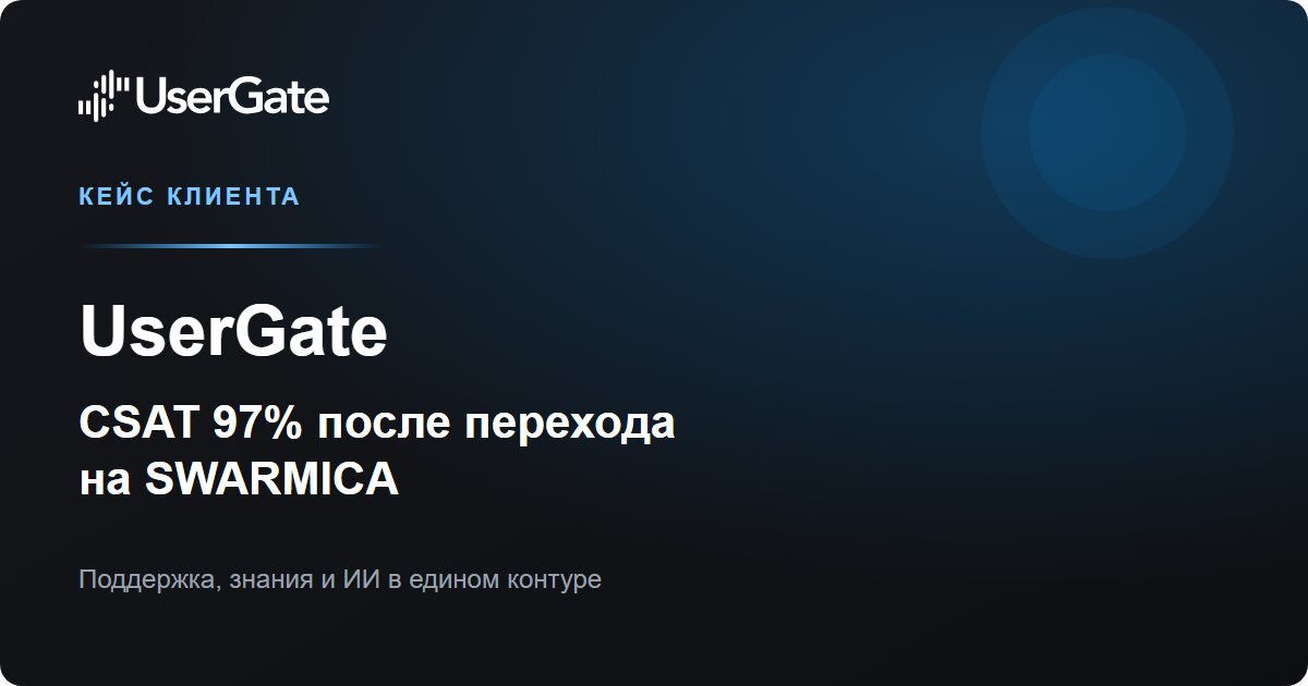 Обложка материала: CSAT 97 %: как UserGate превратила поддержку в управляемую систему