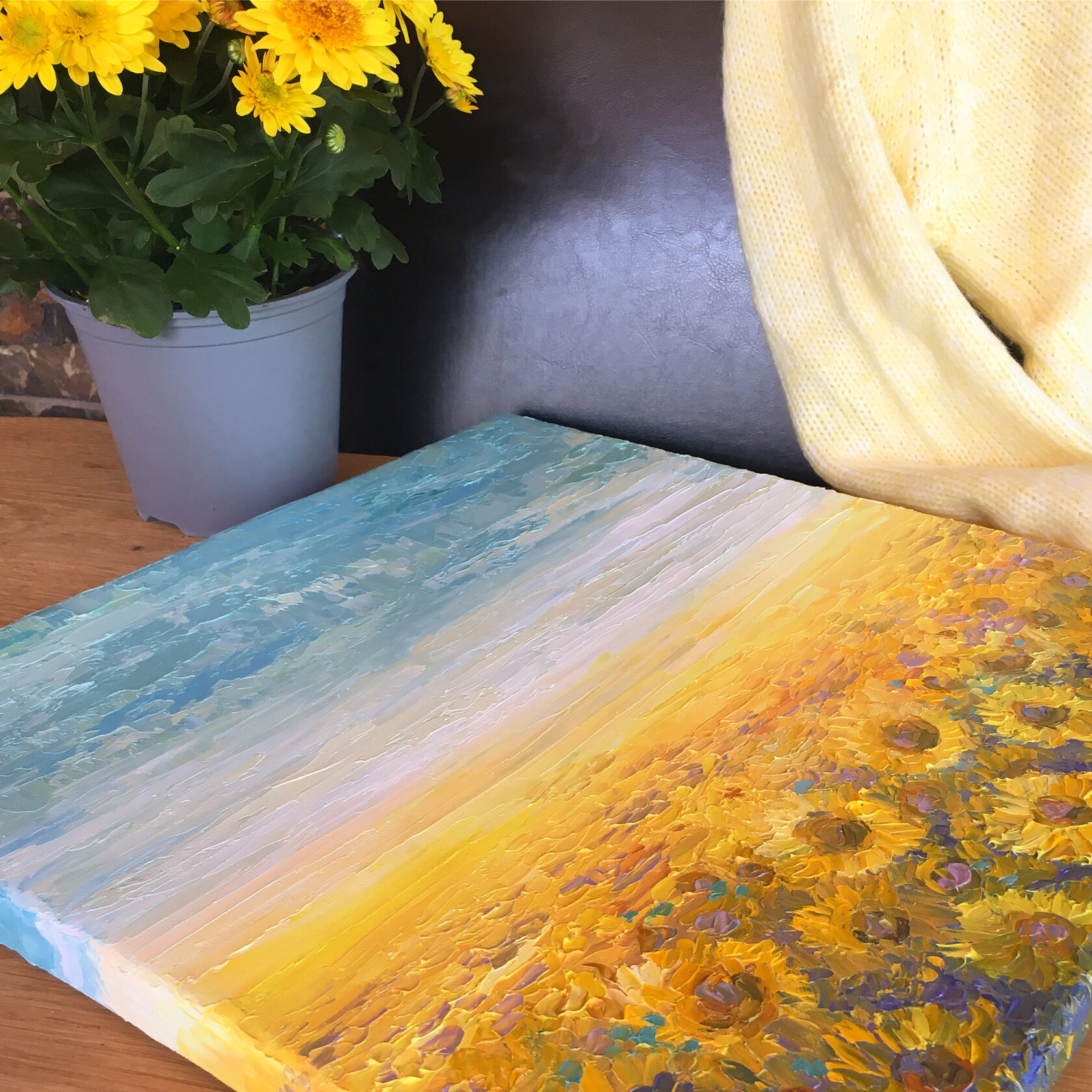 Sunflower field painting