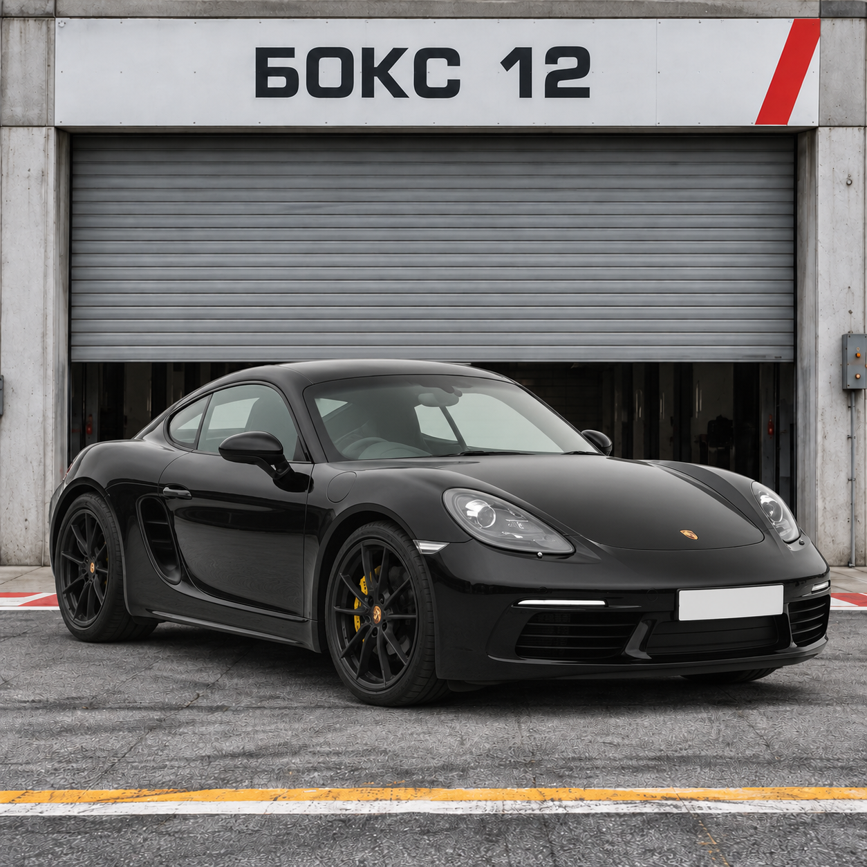 Porsche Cayman S у пит-бокса
