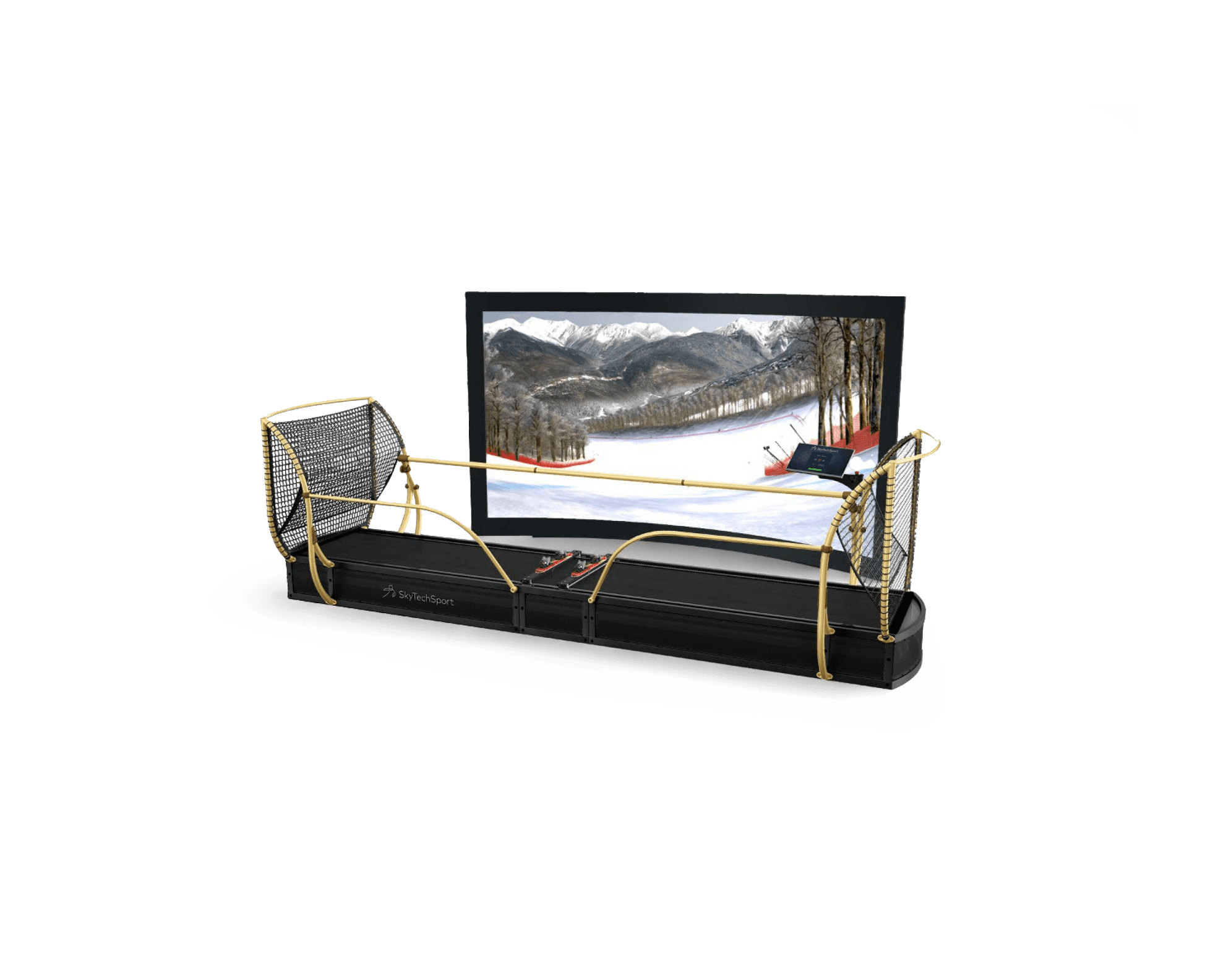 Luxury SkyTechSport Ski Simulator President with a panorama screen and virtual ski slopes