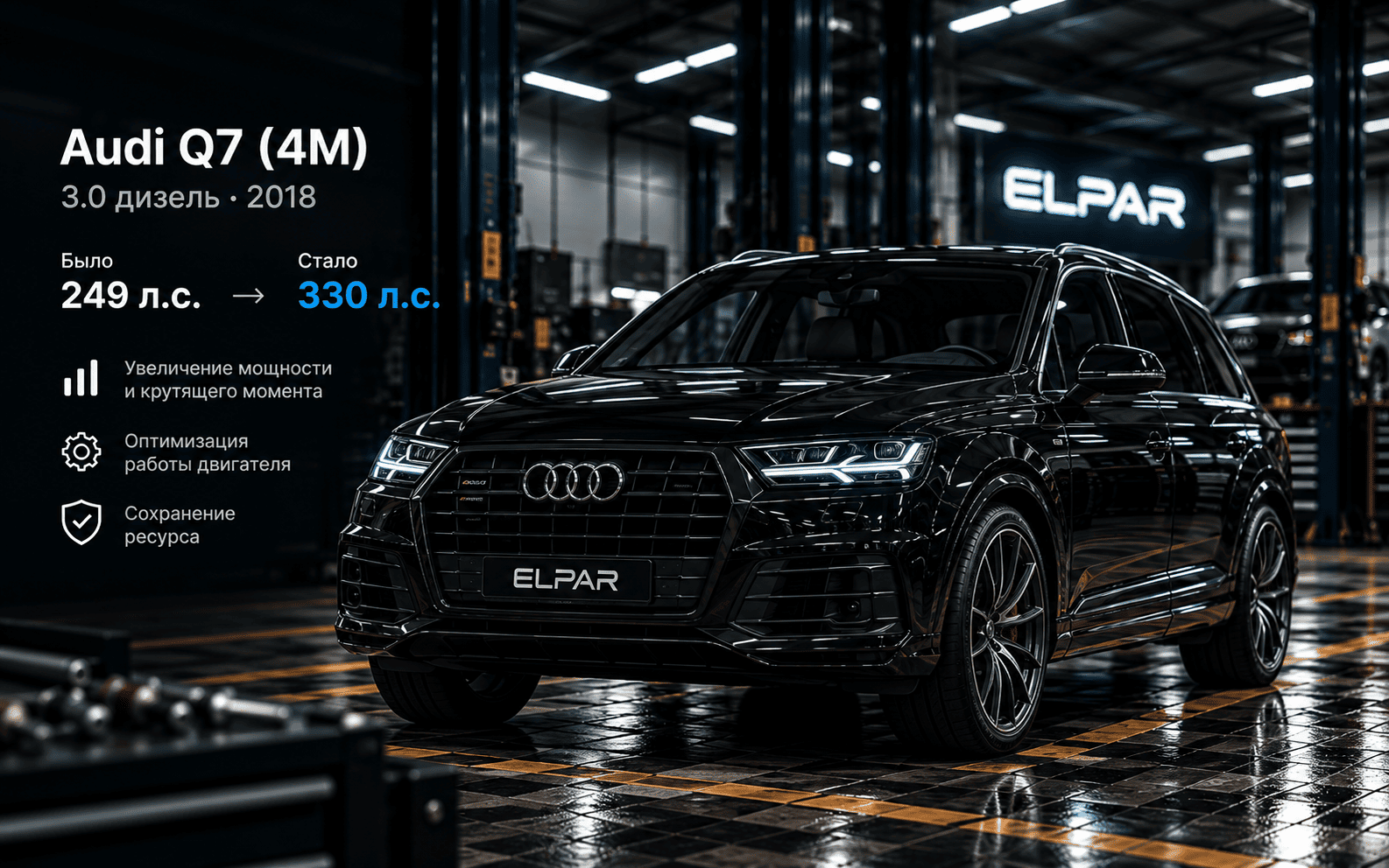 Audi Q7 4M 3.0 TDI 2018 — чип-тюнинг ELPAR