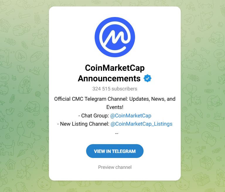 CoinMarketCap Announcements