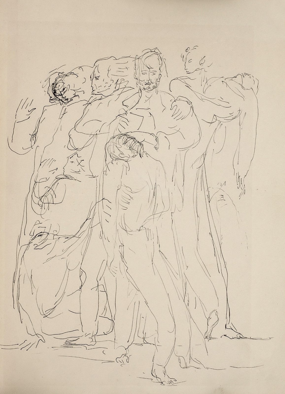 Расстрел. Рисунок к композиции «Расстрел бакинских комиссаров». 1937–1939