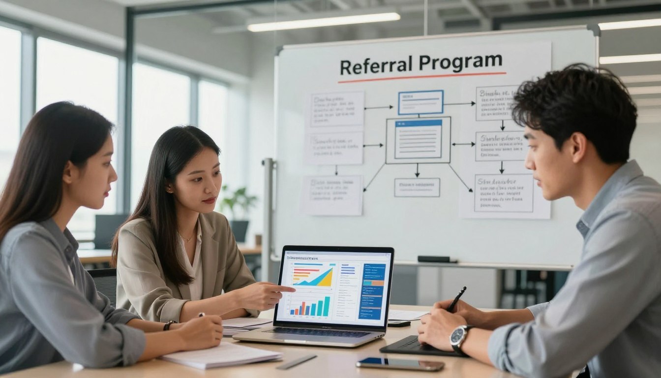 Un entorno de oficina moderno enfocado en optimizar un programa de recomendaciones para boletines informativos.