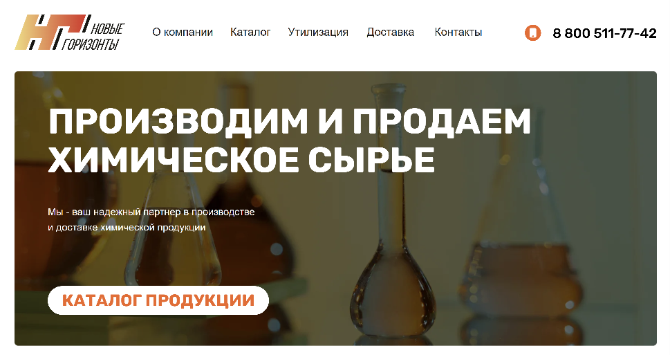 Главный экран сайта Новые горизонты