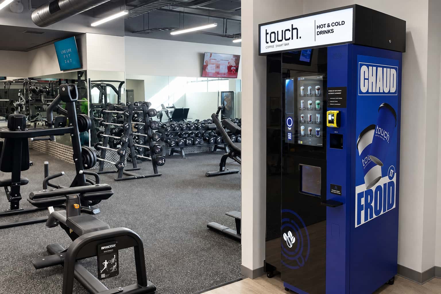 distributeur automatique de café pour gymnase
