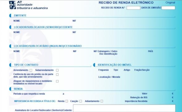 квитанции за аренду в Португалии
