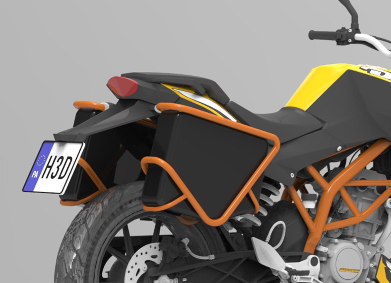 Промышленный дизайн багажника для мотоцикла Ducati