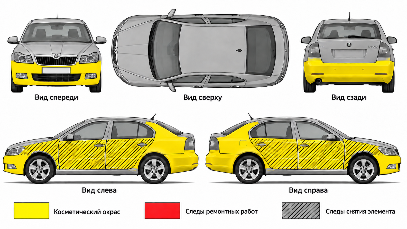 Карта ЛКП Skoda Octavia