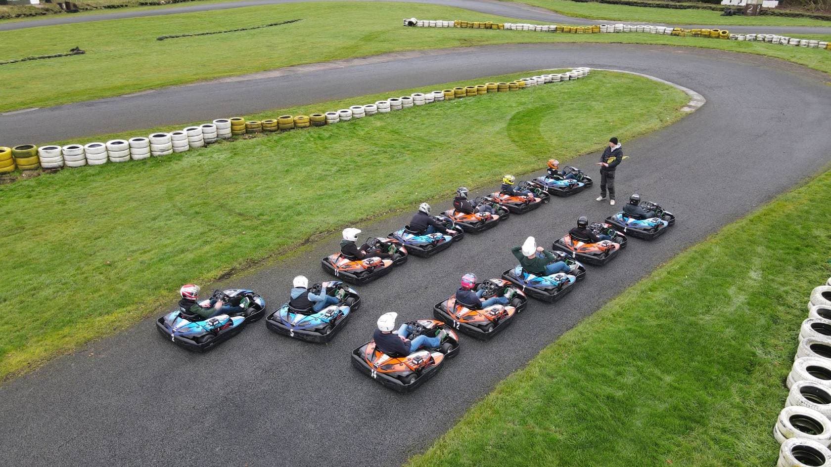 group on karting track
