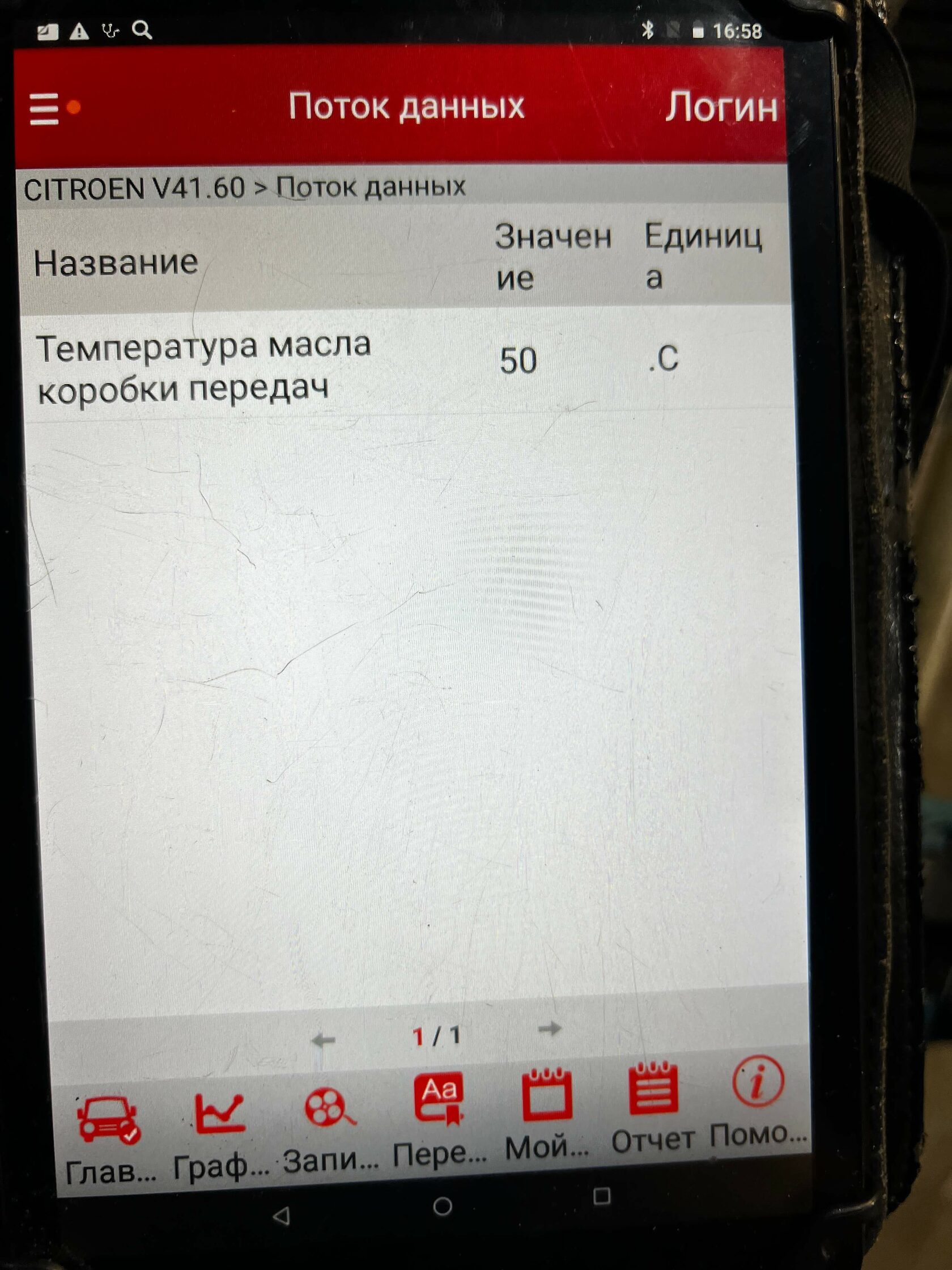 Контроль температуры масла в АКПП Citroen