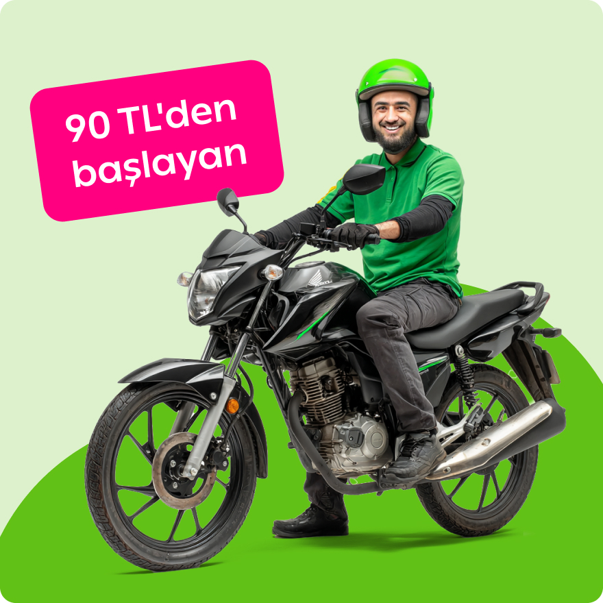 Motosikletli mutlu kurye - Banabikurye