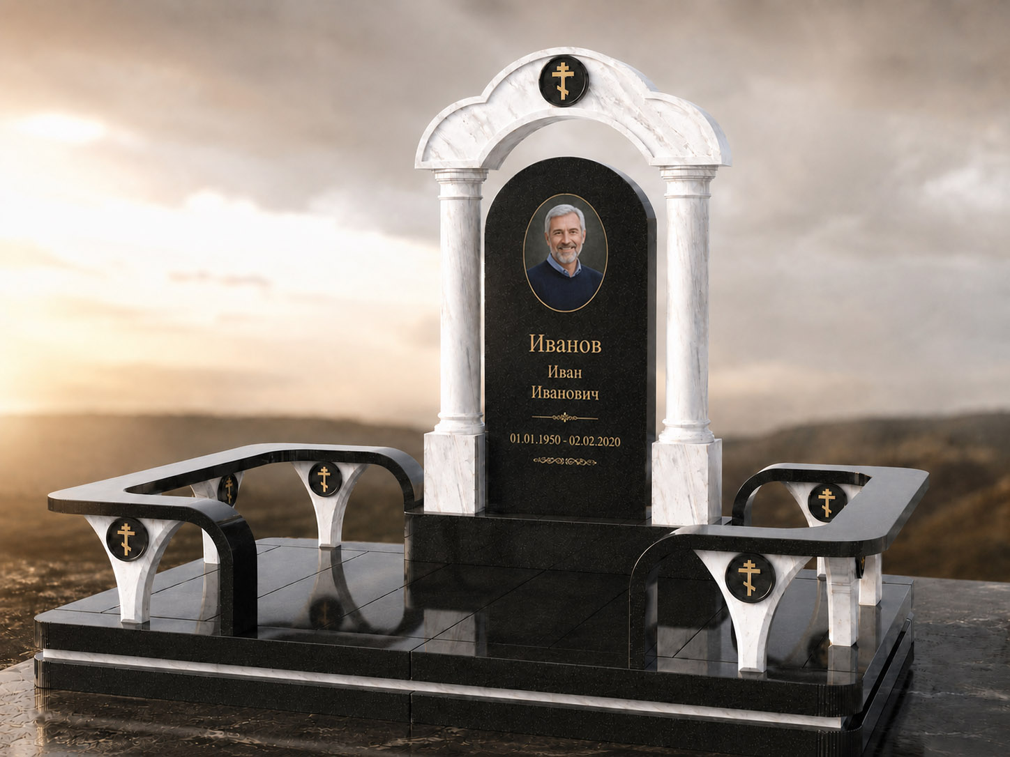 Памятник из полированного гранита
