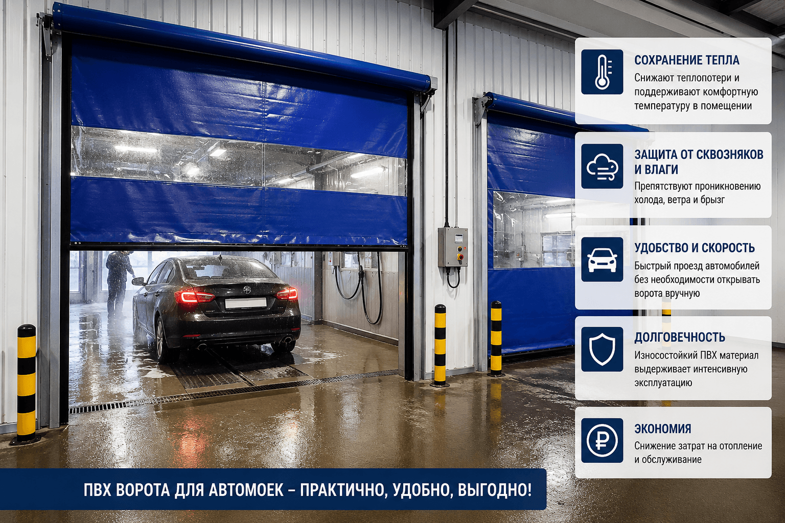 ПВХ ворота для автомоек: какие выбрать и почему это выгодно