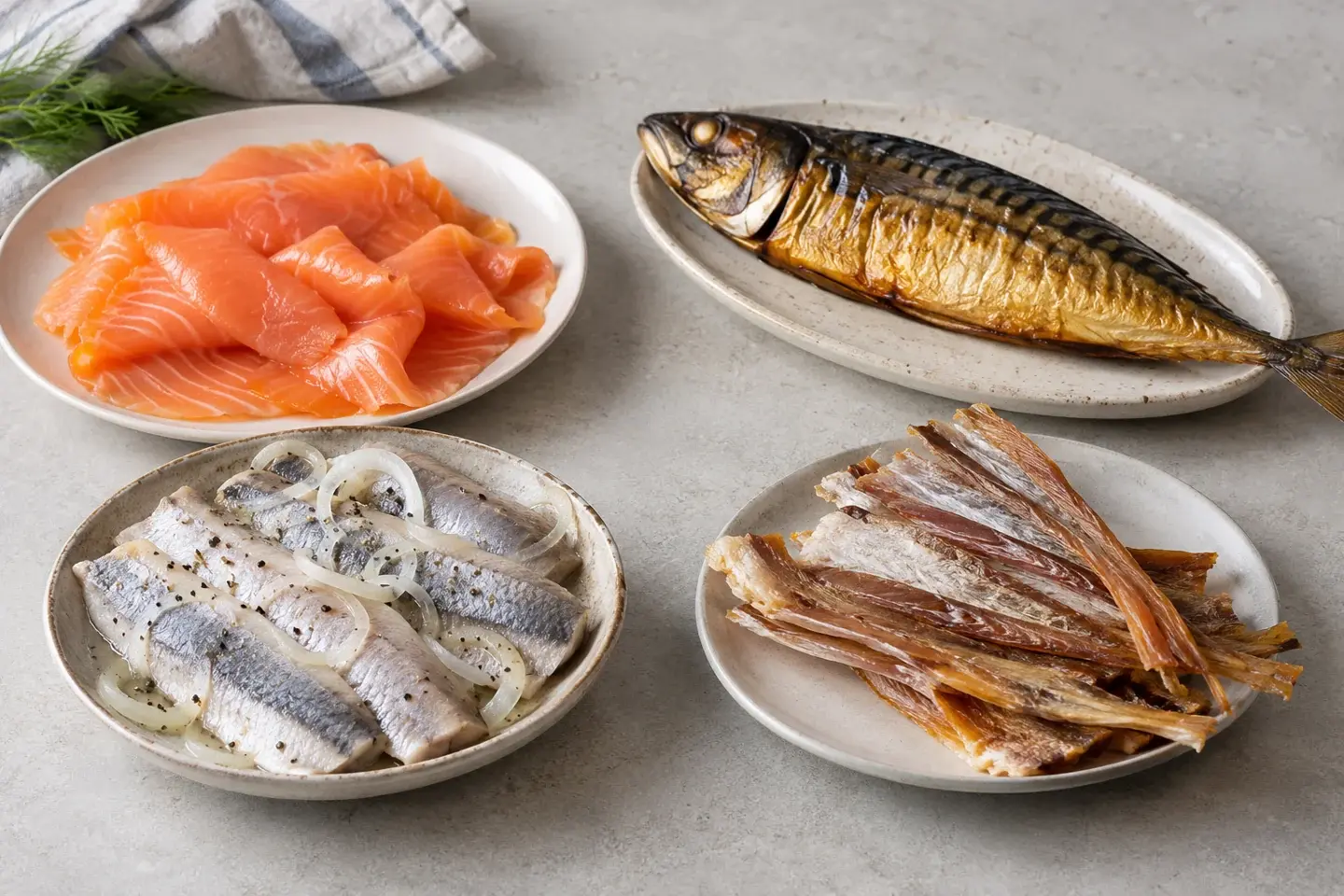 Рыбная продукция с разными способами обработки