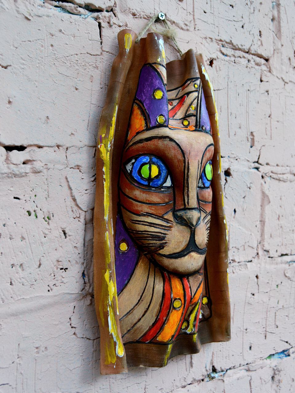 Маска из фактурной кожи настенная А.МузылевЪ &quot;Священное Животное №4&quot;