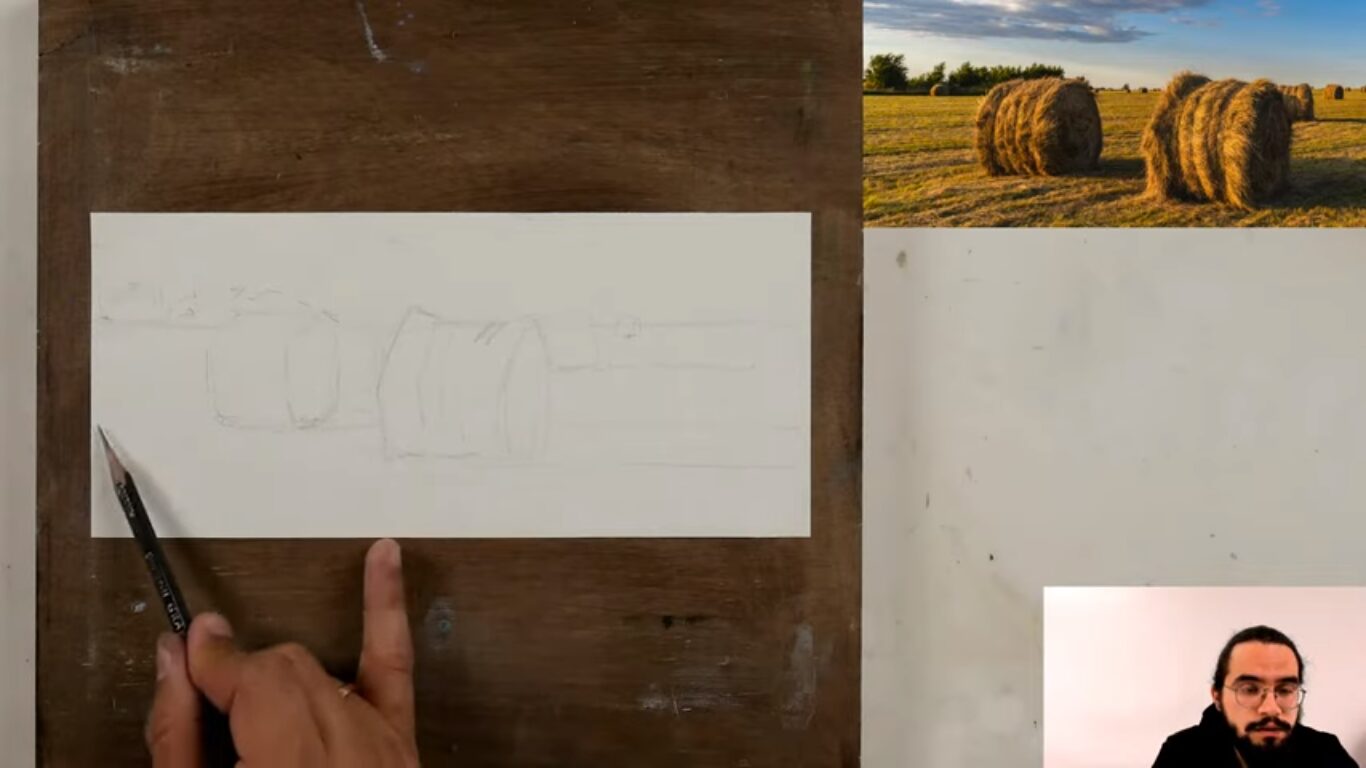 Как нарисовать стог сена