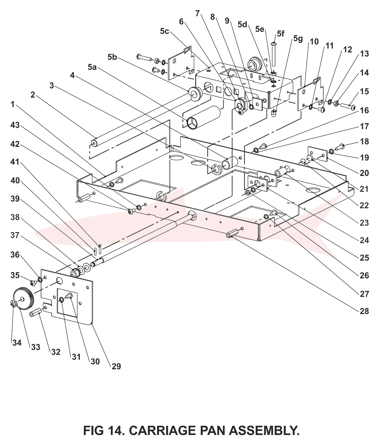 Morgana TrimMaster Pro Fig 14 Carriage Pan Assembly — схема деталей