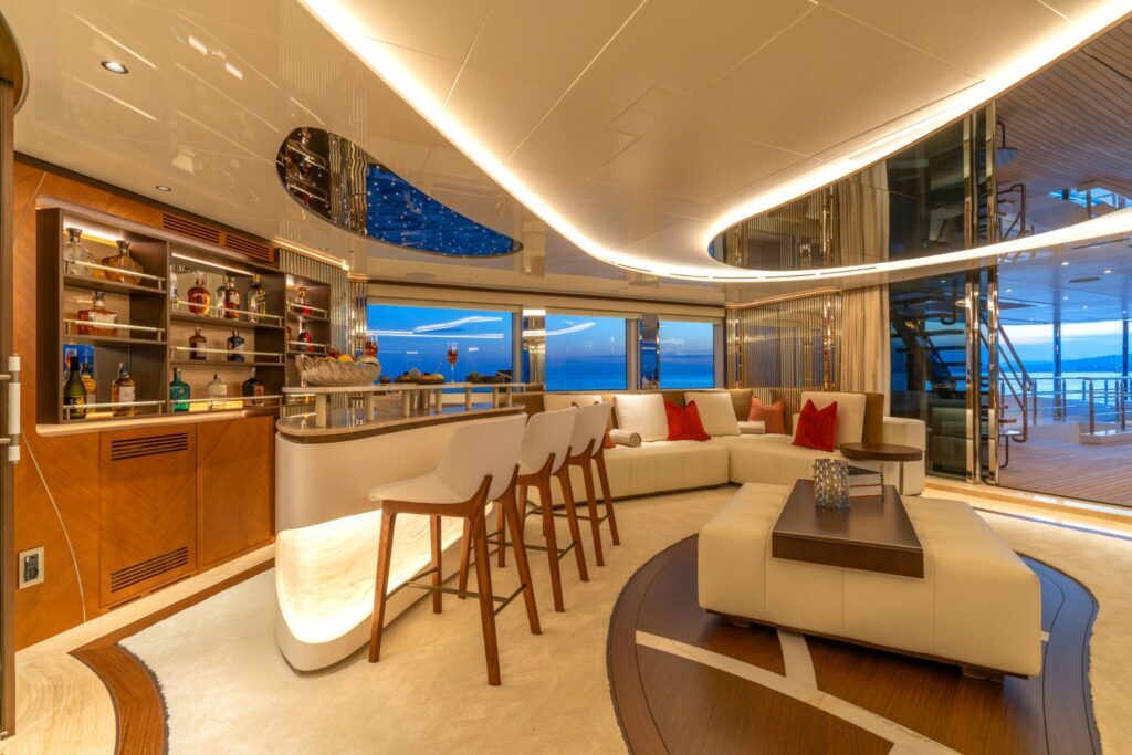 eternal spark yacht sunset transom reflection