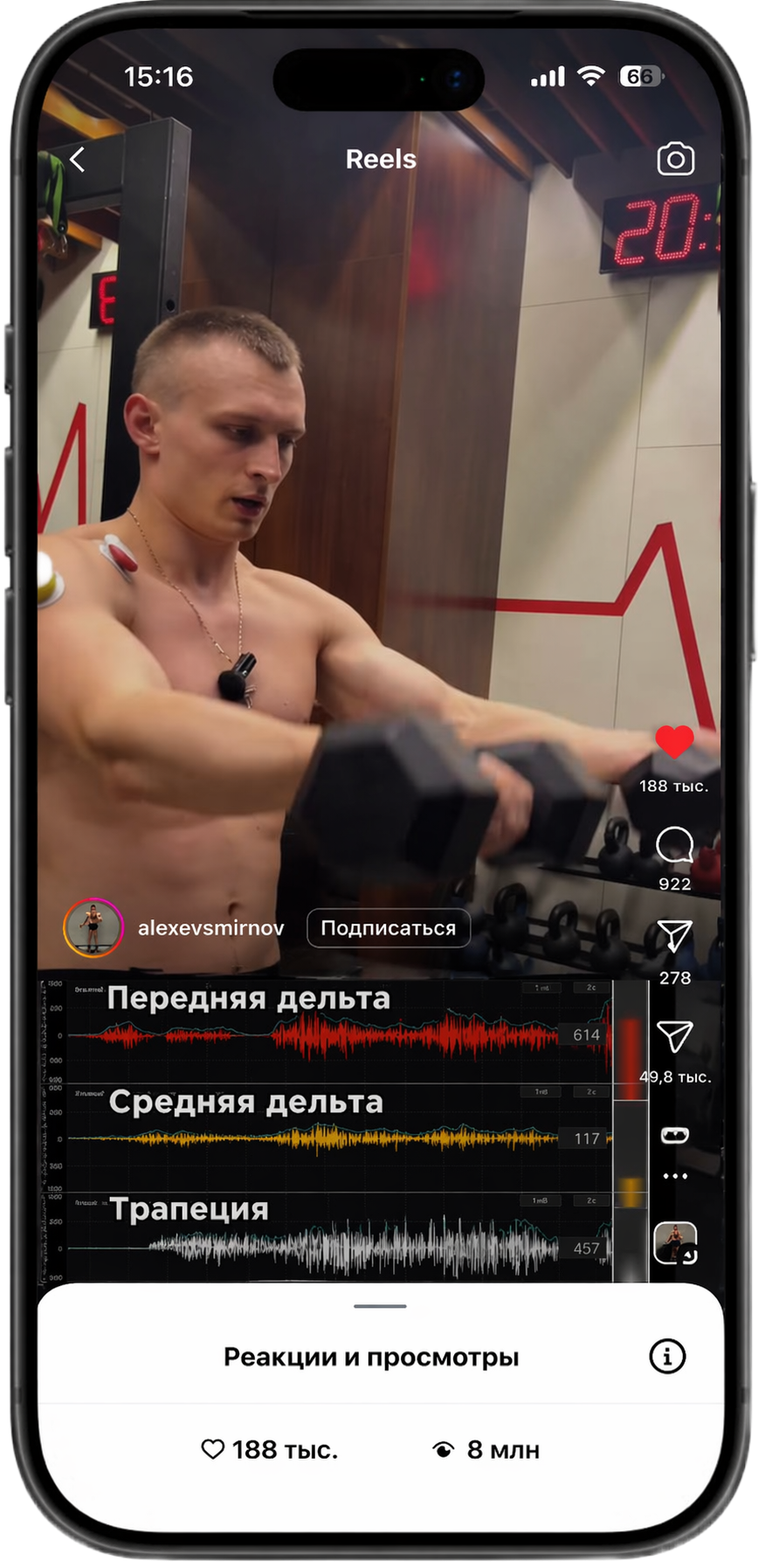 Рилс alexevsmirnov — дельты, 8 млн просмотров