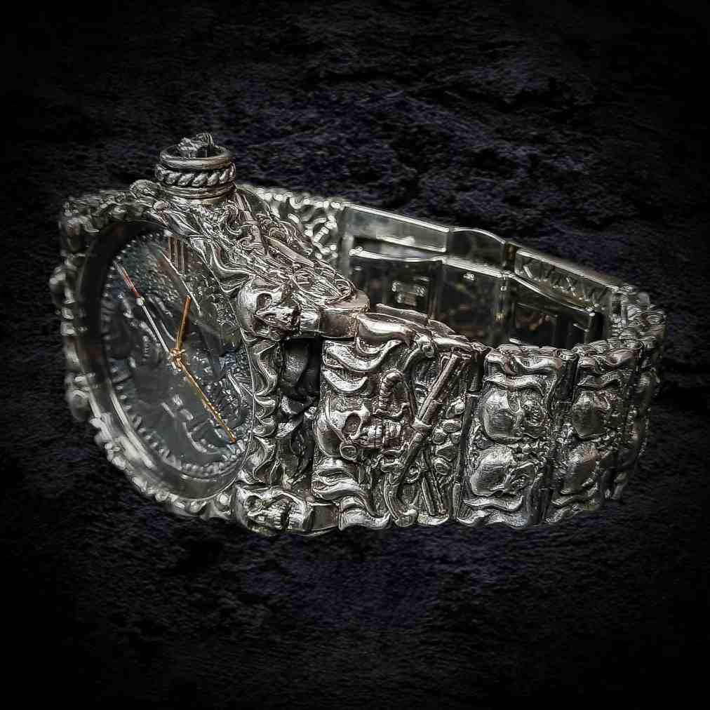 серебряные массивные часы, мужские серебряные часы, элитные часы.