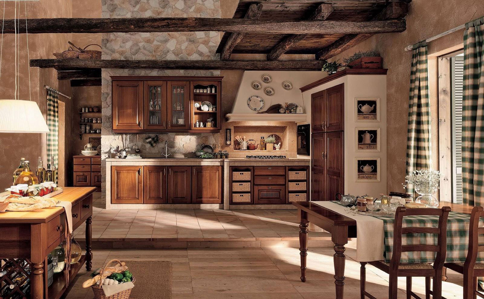 Дизайн кухни в деревенском стиле - фото и примеры интерьеров