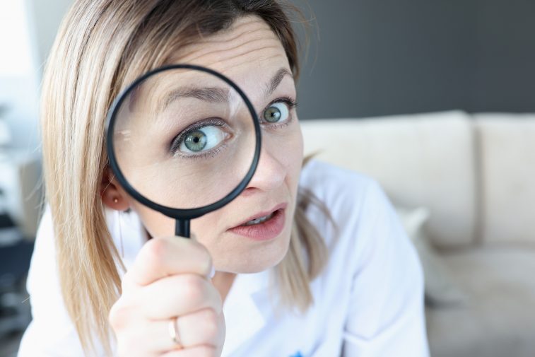 The girl is looking for a fake medical drug