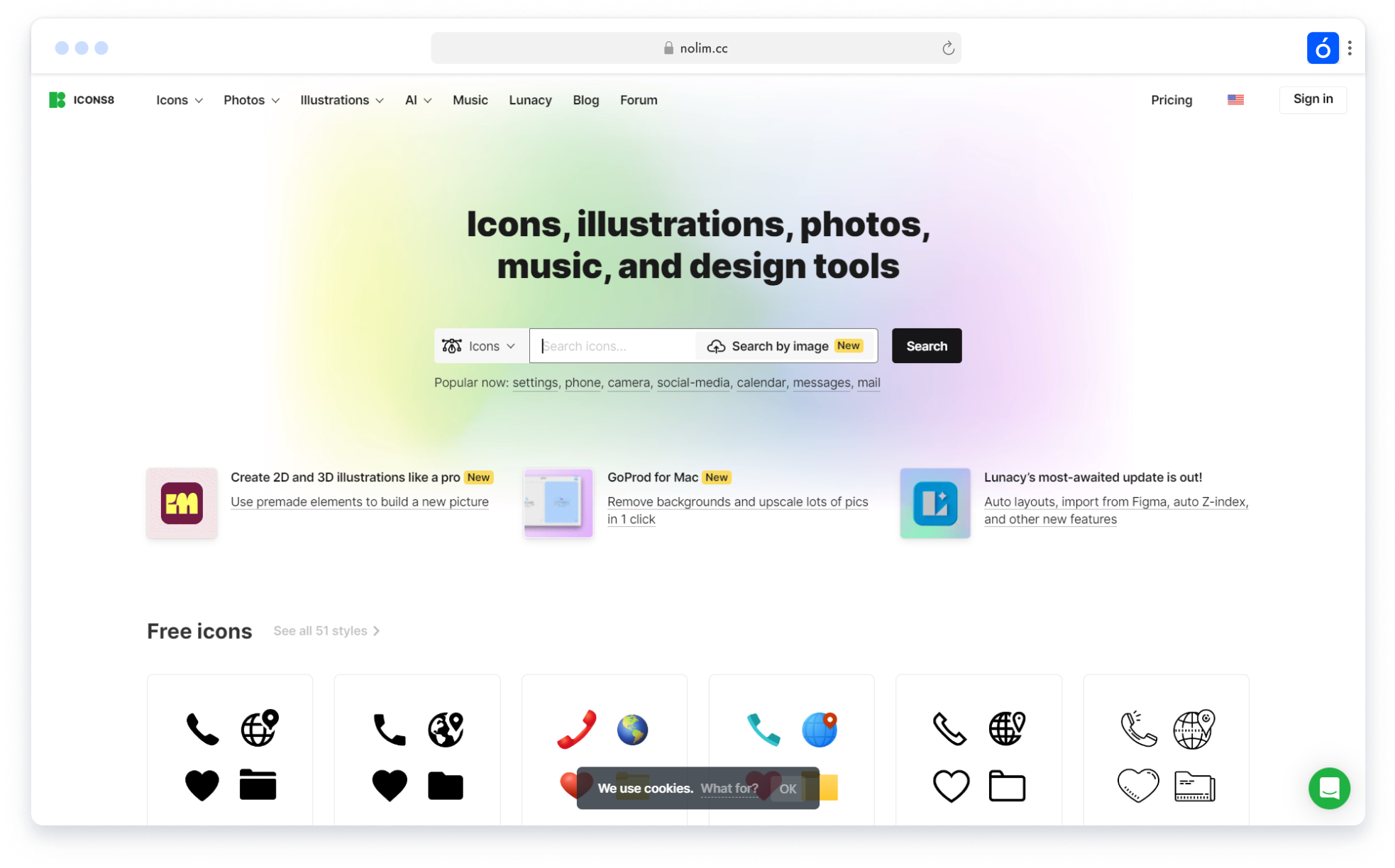 Скриншот был взят с библиотеки бесплатных иконок Tilda Icons