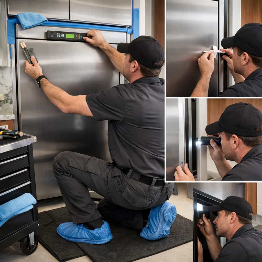 Sub-Zero refrigerator door seal and gasket diagnostic for water leak
