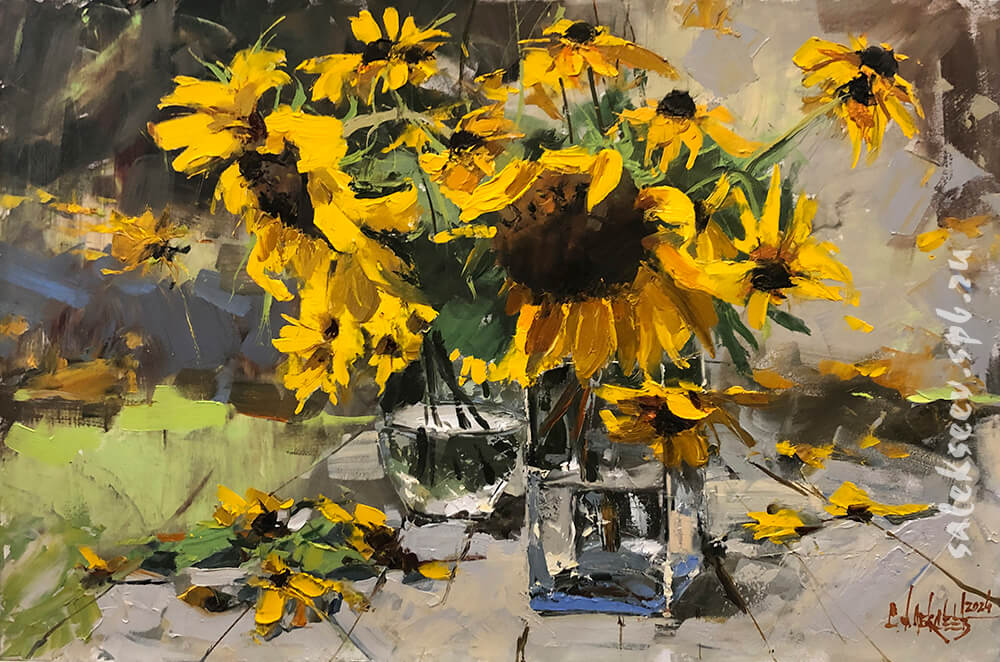 Sunflowers. 2024. Oil on canvas 40x60 cm