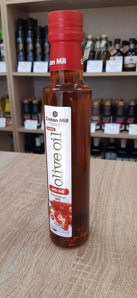 Оливковое масло CRETAN MILL нерафинированное Extra Virgin с перцем чили (Греция) 0,25л​