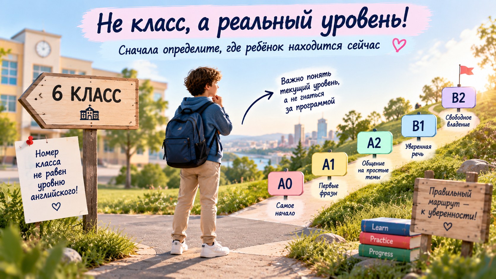 Не класс, а реальный уровень английского ребёнка
