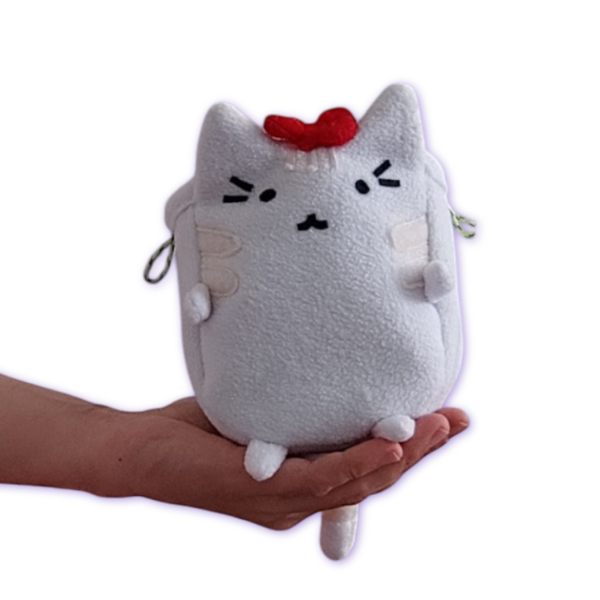 Chalk bag white Сat Kitty for rock climbing