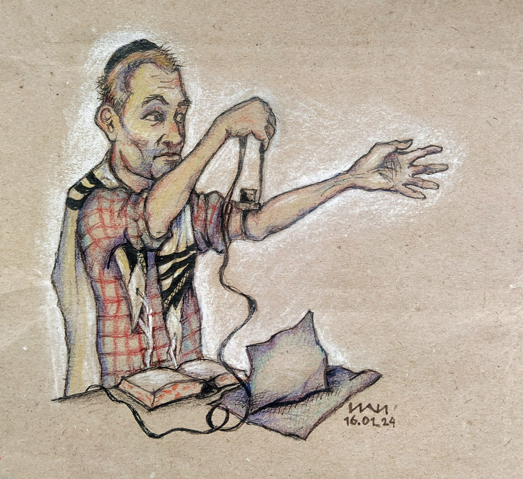 Тфилин - иллюстрация художника Йосифа Лихтарева