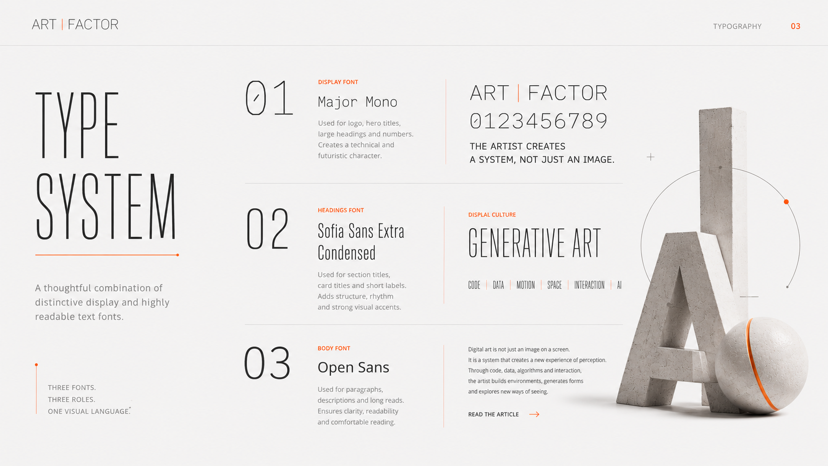 ART FACTOR — typography system