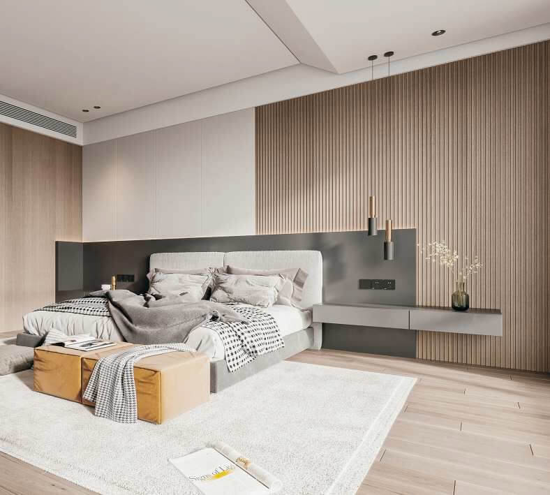 стена из реечных панелей