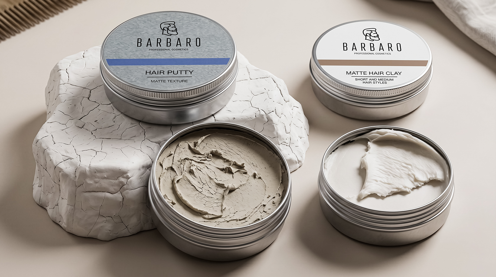 BARBARO MATTE HAIR CLAY & HAIR PUTTY