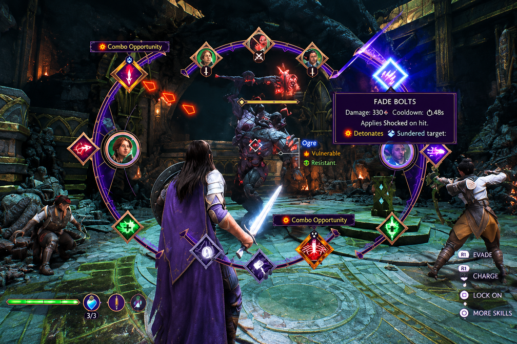 Боевая система Dragon Age: The Veilguard — Ability Wheel и комбо-атаки