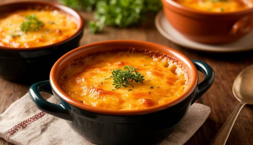 Жюльен с курицей, грибами, сыром и ветчиной