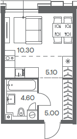 Студия 25,0 м²