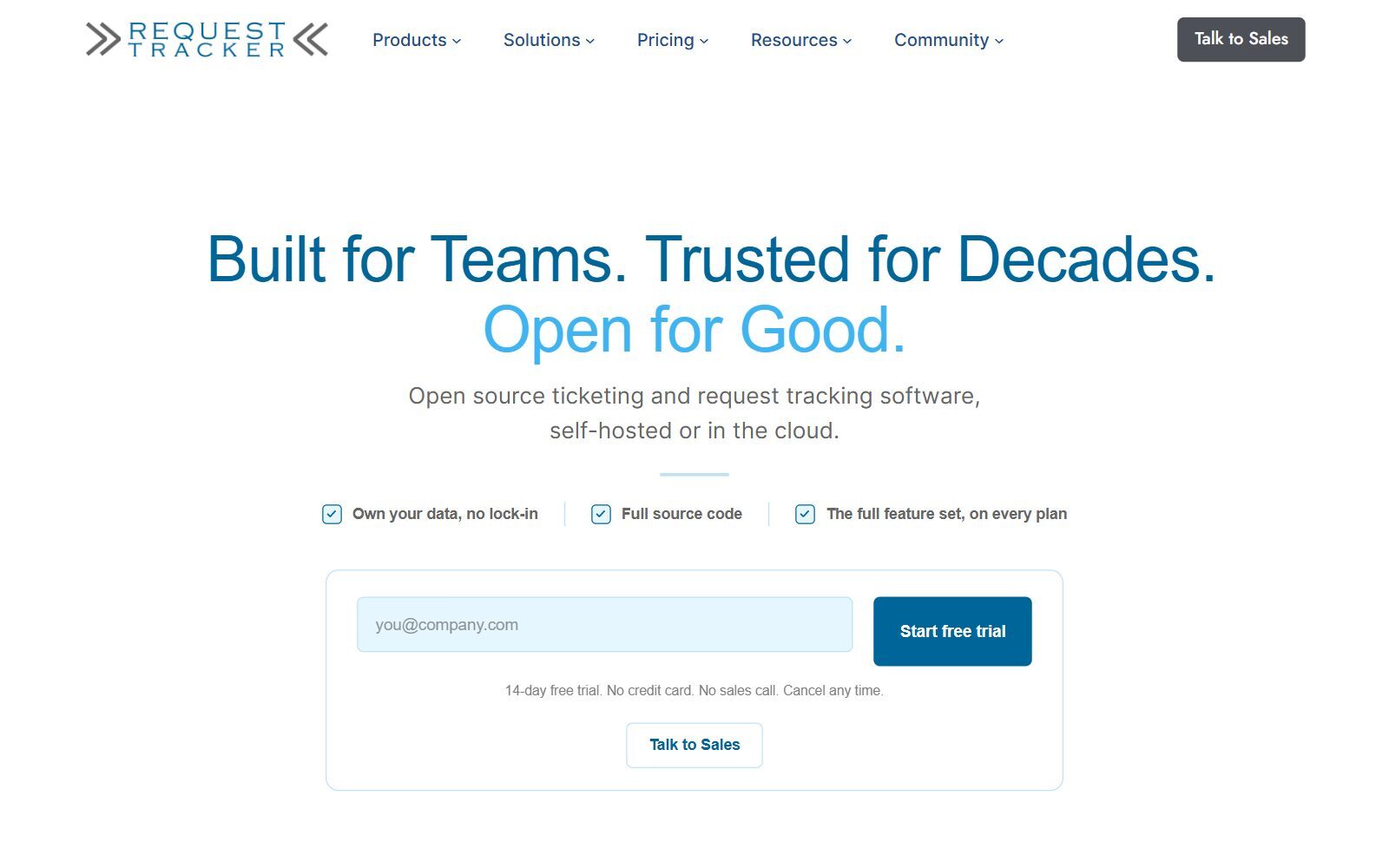 Request Tracker homepage screenshot (October 2026)