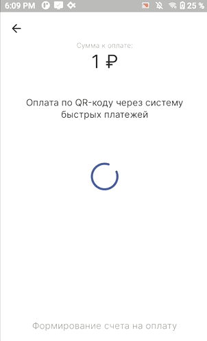 Формирование счёта на оплату по QR-коду через систему быстрых платежей