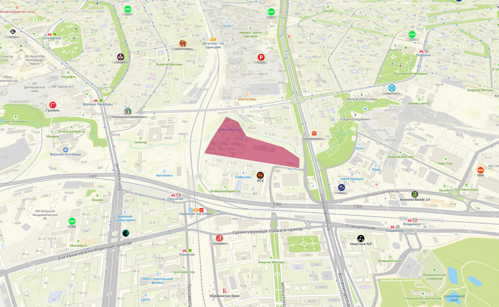 Пятно застройки ЖК AFI Alt