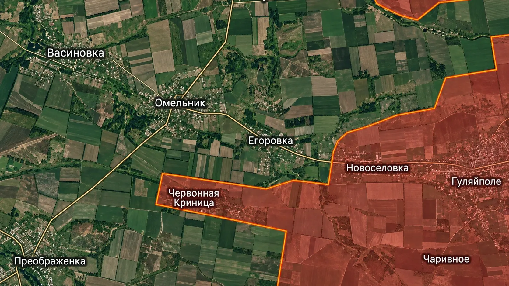 Карта района Егоровки, Омельника и Червоной Криницы