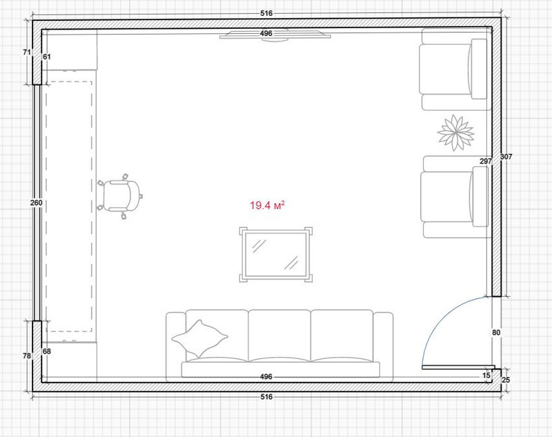 схема дизайн комнаты