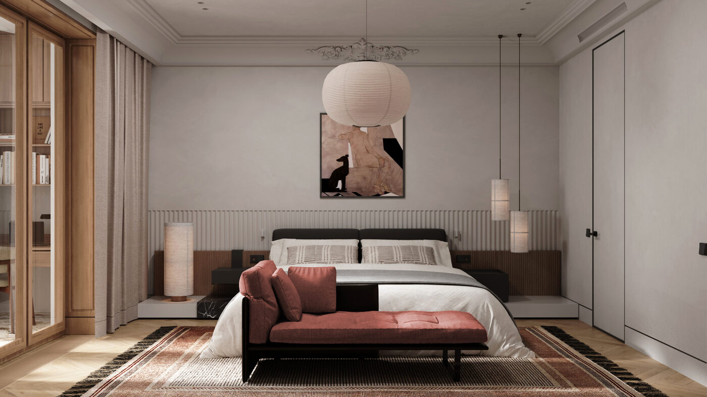 Дизайн интерьера спальни - заказать под ключ в студии Designrocks